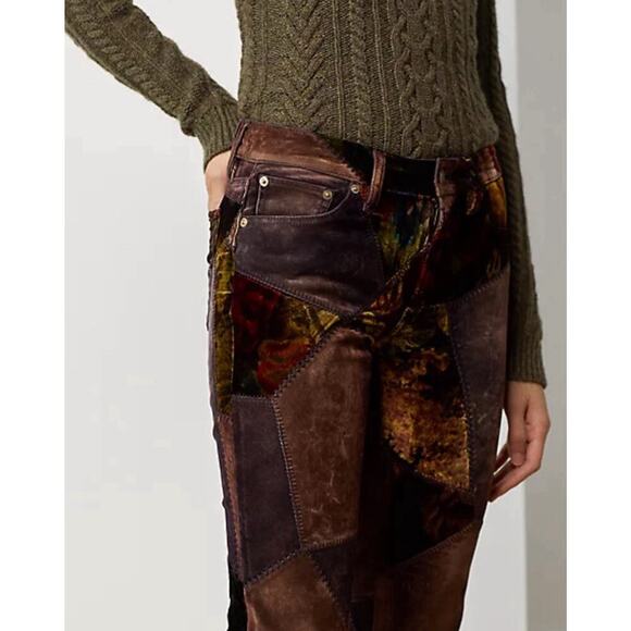 Ralph Lauren Collection Purple Label Patchwork 160 Slim Denim Jean 26 Velvet $3k - Picture 6 of 15